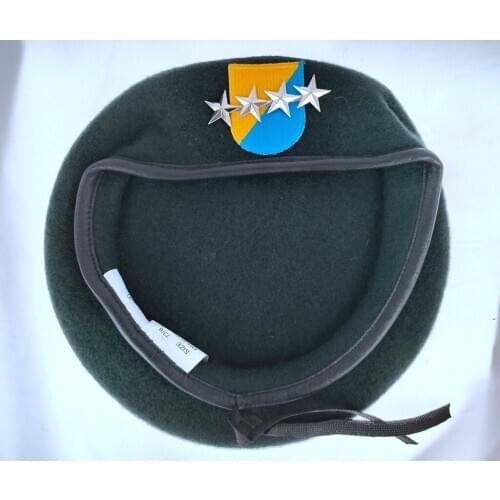 Tomwang2012 US Army 8th Special Forces Group Wool Green Beret OFFICER 4 STAR GENERAL RANK INSIGNIA Military Hat 1963~1972