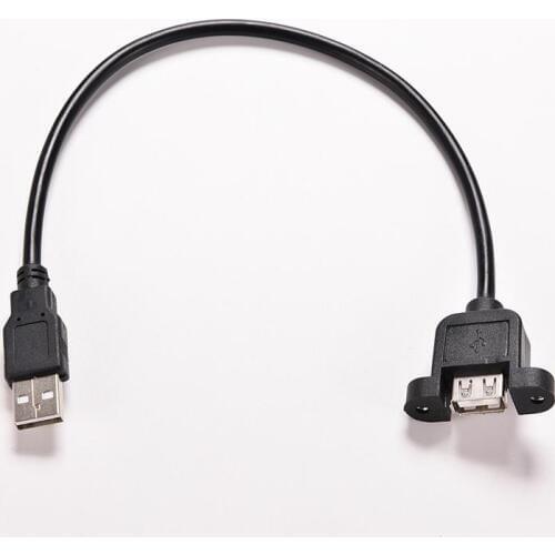 30CM USB 2.0 A Male to USB2.0 A Female Extension Molded Panel Mount Extention Port Cable USB 2.0 Male to Female Panel 1PC