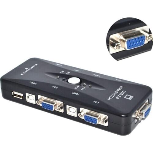 4 Port Computer Connection Video Cable VGA Splitter Switch Anti-interference Synchronization Kvm Laptop Durable Stable Transfer
