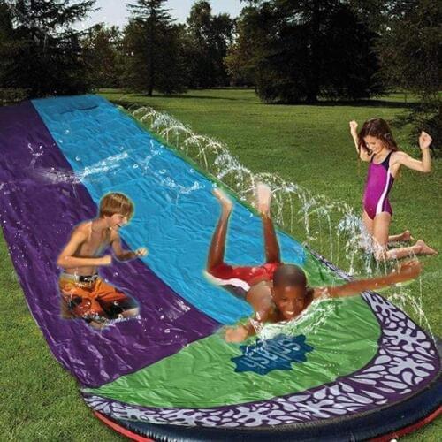 Water Slide Pool Inflatable Kids Splash Pool Summer Toys Children Water Slide Garden Racing Double Water Slide BM88