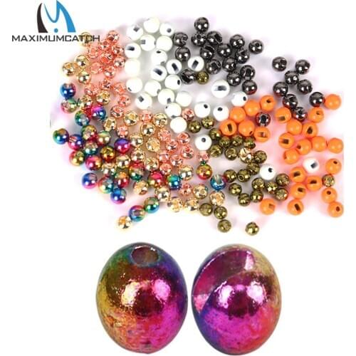 Maximumcatch 25pc Slotted Tungsten Beads 2.4-4.0mm Nymph Fly Tying Beads Multi Color Fly Tying Materials