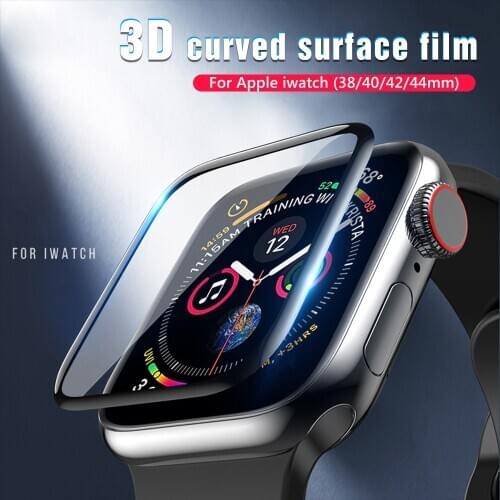 3PCS Black Edge Tempered Glass For Apple Watch Series 6 5 SE 4 3 2 1 Screen Protector For Apple Watch iWatch SE Film Full Cover