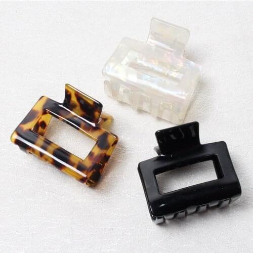 2pcs Geometric Hair Claws for Women Acetate Square Hair Crabs Clip Leopard Grain Black Hair Clamps Hair Accessories