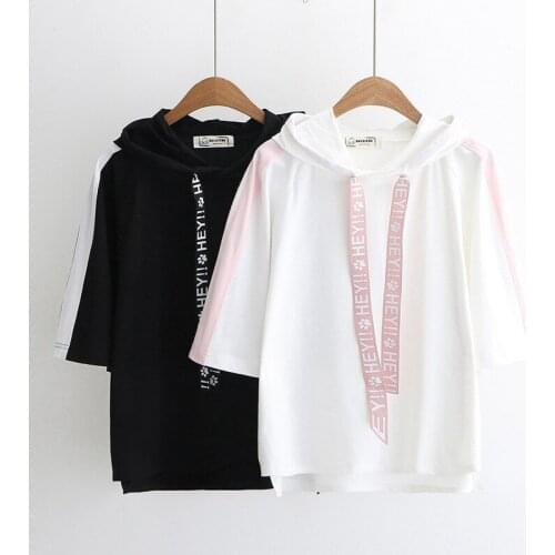 Women Hoodies Sweatshirts short Sleeve Tracksuit 2018 Autumn Hooded Pullovers women femme oversize vestidos