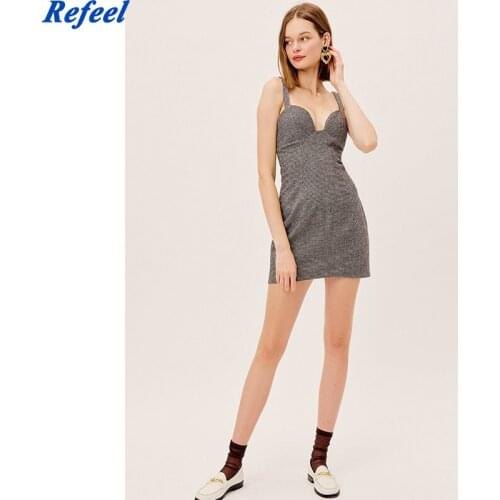 New Design Women Vintage Houndstooth Mini Dress Fashion Female Sleeveless High Waist A-line Christmas Party Dress Robe