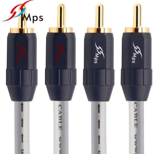 MPS X-7 HiFi Audio Cable Wire 99.9997% OCC 24K Gold Plated Plug Connector RCA For DVD CD DAC Amplifier 1Pair
