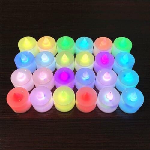 1 Pcs Creative LED Candle Multicolor Lamp Simulation Color Flame Tea Light Home Wedding Birthday Party Decoration Dropship