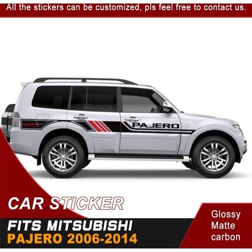 2 Pieces 4x4 Off Road Racing Side Door Body Graphic Vinyls Car Accessorie Sticker Custom Fit For Mitsubishi Pajero 2006-2014