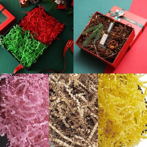 50/100g Lafite Grass Gift Box Filler Multiple Colour Wavy Fold Packaging Gift DIY Shred Paper Decorative Fruit Shockproof Filler