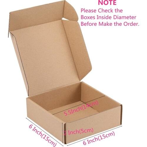 6x6x2in Shipping Boxes Wedding Favor Gift Box Recyclable Kraft Corrugated Cardboard Boxes Literature Mailer For Mailing Packing