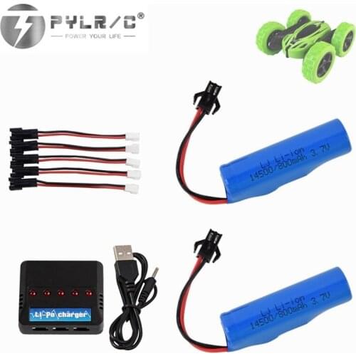 For JJRC C2 D828 RC Car Parts 14500 3.7v 800mah rechargeable battery with charger For RC Stunt Dump Car Battery Toys Accessories