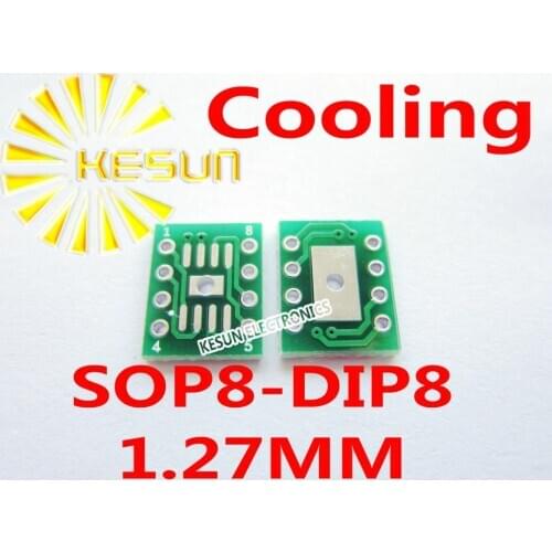 FREE SHIPPING 20PCS SOP8 turn DIP8 with Cooling 1.27MM Pitch IC adapter Socket Adapter plate PCB