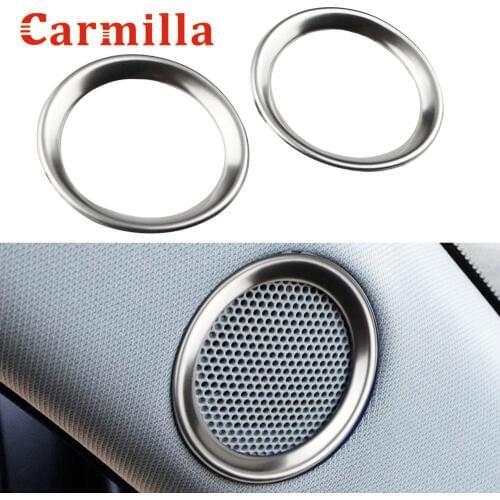 Carmilla For Mazda CX-5 CX5 2017 - 2019 Speaker Sound Ring Trim Cover Stainless Steel Decoration Interior Mouldings Accessories