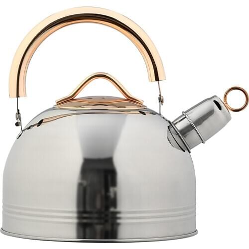 3L Tea Pot Whistling Kettle Stainless Steel Tea Kettle With Ergonomic Handle Whistling Teapot For Induction Cookers Gas Stoves