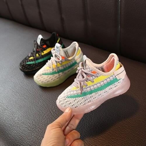 2021 New Children Shoes Boys Girls Sports Shoes Flying Woven Breathable Mesh Toddler Sneakers Kids Shoes for Girls Coconut Shoes
