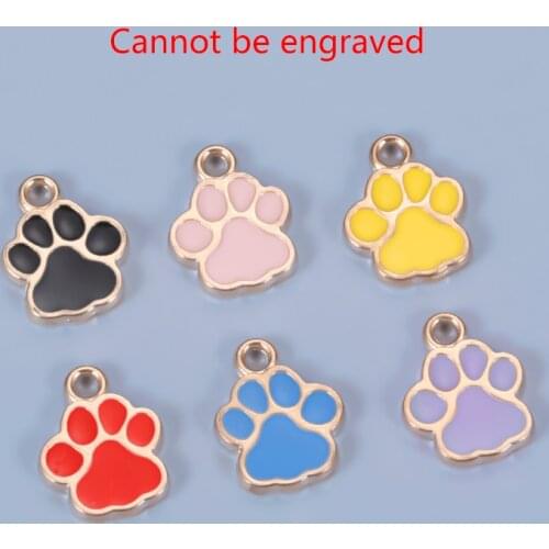 Personalized Dog Cat Tags Collar ​Kitten Pet Tag Pendant Pets Accessories Paw Glitter Pendants Necklace Collar Puppy Accessory