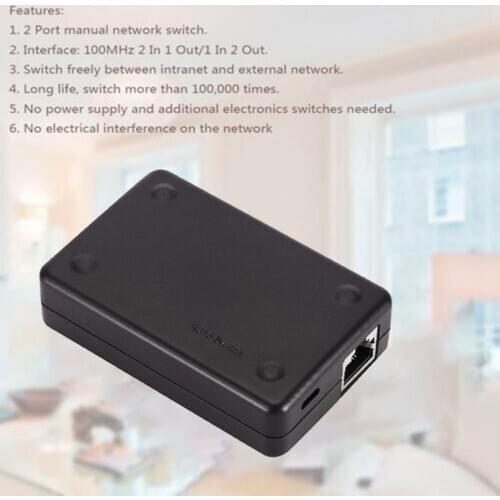 Dropshipping Network Switch 2 Port RJ45 Lan Network Switch Hub Computer Ethernet Internet Converter Adapter