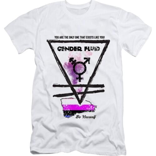 Gender Fluid Tshirt Proud To Be Gender Fluid Shirt Lgbt Be Yourself Summer Tees 100% Cotton Material