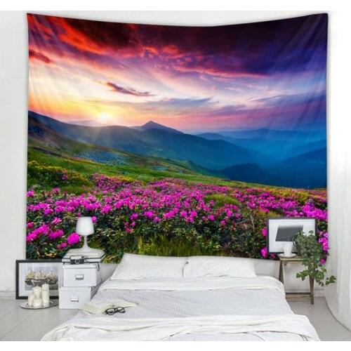 Beautiful Flower World Tapestry Natural Scenery Decorative Wall Tapestry Nordic Bohemian Hippie Wall Tapestry