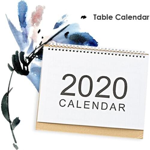 Creative 2020 Table Calendar Hand Painting 365 days Daily Planner Notes Agenda Checker Kraft Paper Home Office Notepad