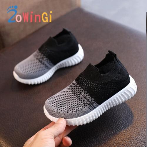 Size 22-31 New Children Shoes Kids Casual Shoes Fashion Mesh Breathable Knitting Soft Bottom Non-Slip Boys Girls Sneakers
