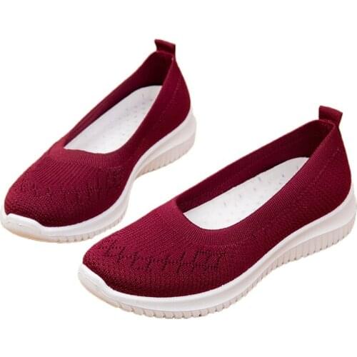 Summer Womens Shoes; 2021 Mesh Set Foot Fashionable Womens Flat Shoes Large Size 41 Casual Sports Shoes Zapatillas Mujer #1085