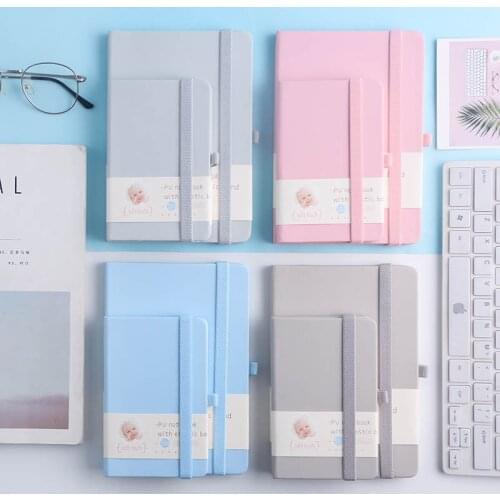 Cute watercolor hardcover leather office school composition notebook stationery,soft feel cover student journal notebook A5A6