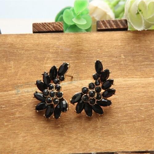 Fashionable temperament female earrings moon shape inlaid crystal earrings for girls gifts accessories jewelry new 2018
