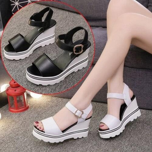 Fashion Women Wedge Heels Thick Platform Womans High Heels Flat Non-slip Ladies Pumps Female Party Shoes Summer Casual Sandals