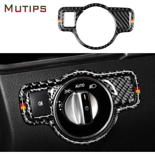 Mutips Headlamp Switch Frame Trim Refit Car Sticker Switch Cover Accessories For Mercedes A B C E G Class CLA GLA GLE GLK GL