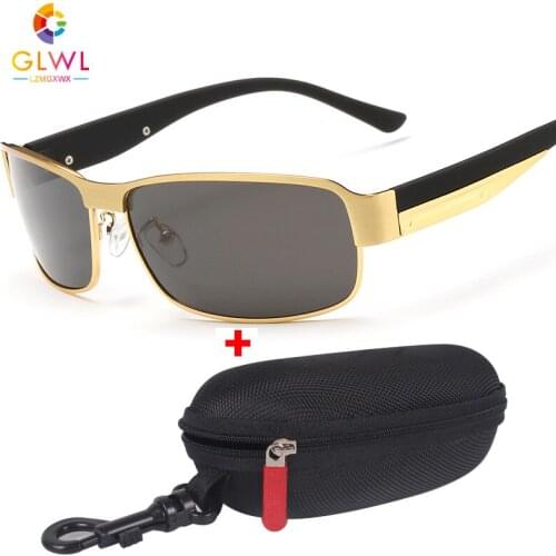 Polarized Glasses For Men Fashion 2021 Black Sunglasses With Case Male Drivers Eyeglasses Brand Designer Pilot Goggles Sports