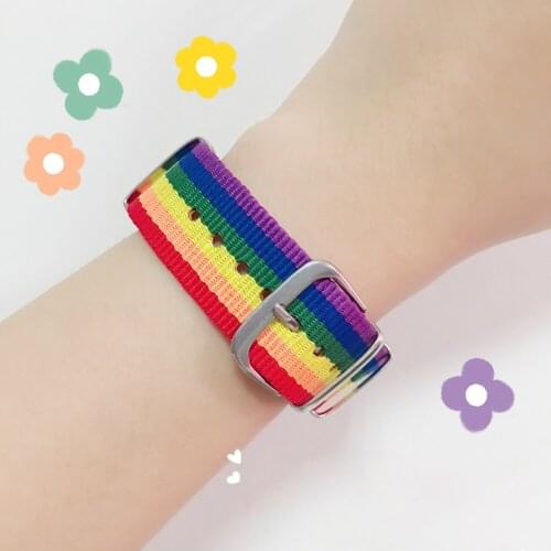 Nylon Rainbow Lesbians Gays Bisexuals Transgender Bracelets For Women Girls Pride Woven Braided Men Couple Friendship Jewelry