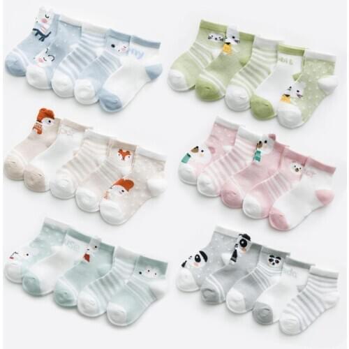 5pairs/lot NewBorn Baby Socks Thin Cartoon Comfort Cotton Newborn Breathe Socks Kids Boy For 0-2 Years Baby Clothes Accessories