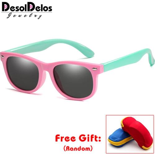 2019 New silicone polarized childrens sunglasses square men and women children glasses UV400 security brand soft sunglasses
