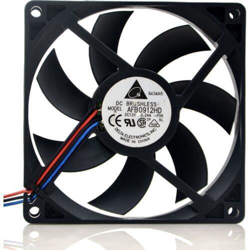 New Original 9020 9CM AFB0912HD 12V 0.24A Double Ball Chassis Server 3-Wire Fan