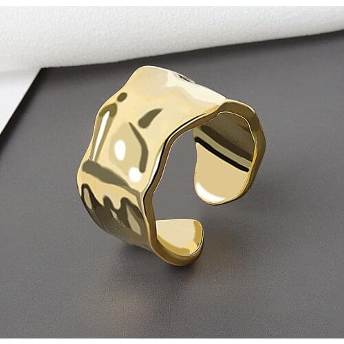 100% 925 Sterling Silver Original Jewelry Irregular Surface Ladies Party Ring Promotion Women Birthday Gift