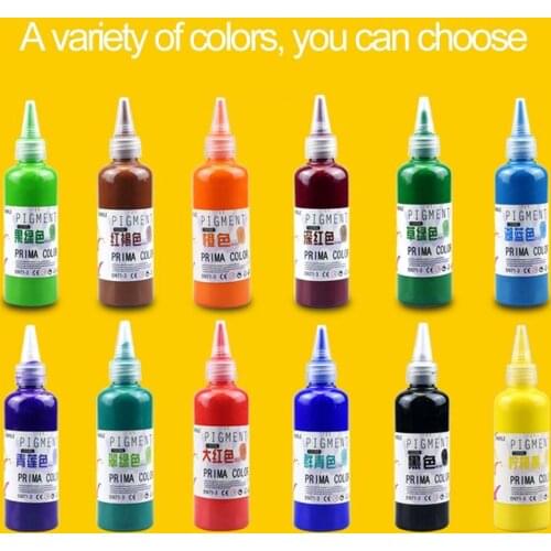 12Colors 100ML Finger Paint Pigment Inks Washable Children DIY Watercolor Painting Graffiti Tie Dye Textile Pigment Art Supply
