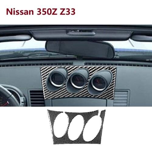 Fit For Nissan 350Z Z33 2003-2009 Central tilt meter Frame Carbon Sticker Radio Air Console Panel Cover Car Accessories
