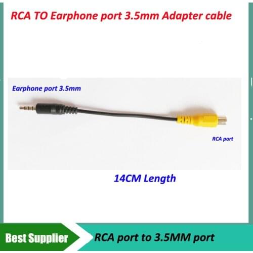 Headphone Port RCA to 3.5MM Car rear view backup front view camera cable for all car