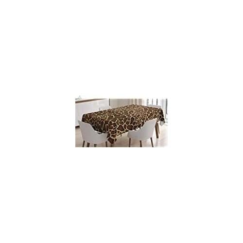 Giraffe Skin Pattern Wildlife Symbolic Zoo Hippie Style Picture Dining Room Kitchen Rectangular Table Cover