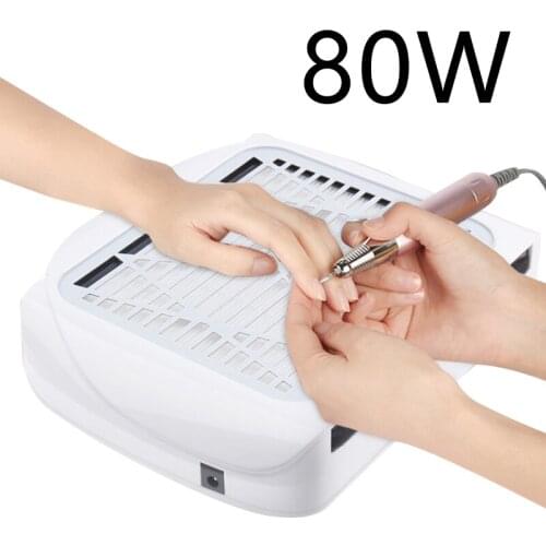 80W Nail Dust Collector Fan Vacuum Cleaner Manicure Machine Tools With Filter Strong Power Nail Art Tool Nail Vacuum Cleaner