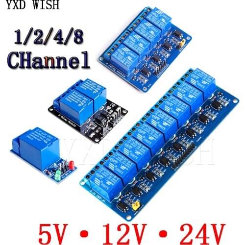 5V 12V 24V 1/2/4/8 Channel Relay Module With Optocoupler Relay Output 1 2 4 6 8 Way Relay Module For Arduino Relays Board