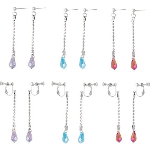 RJ Anime Hunter×Hunter Kurapika Earrings Women Men Ear Clip Red Crystal High Quality Drop Pendant Earring Cosplay Jewelry Gift