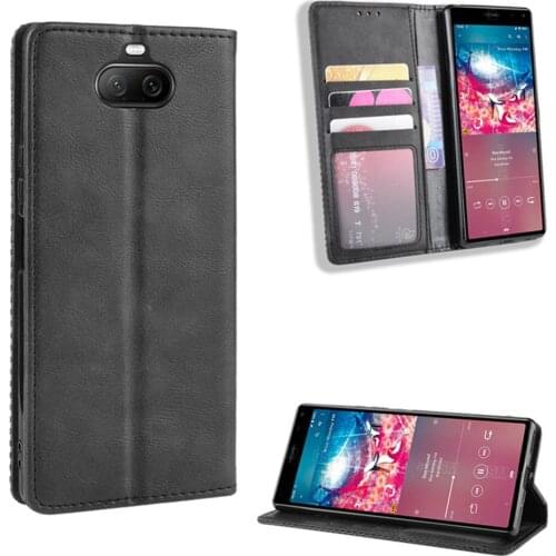 For Sony Xperia 8 Case Luxury Flip PU Leather Wallet Magnetic Adsorption Case For Sony Xperia 8 Lite Sony8 Phone Bags