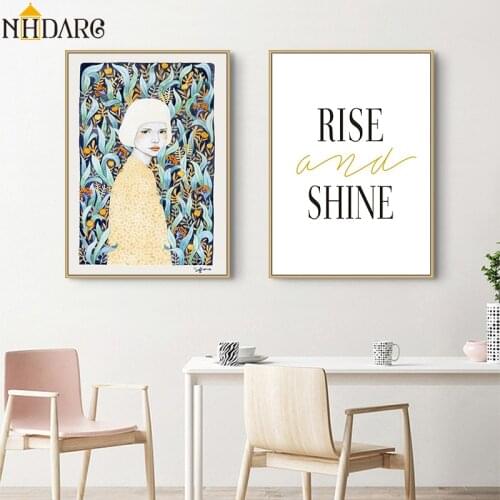 Nordic Modern Vogue Flower Girl Sweet Fresh Posters And Prints Canvas Art Painting Wall Pictures For Living Room Home Decor