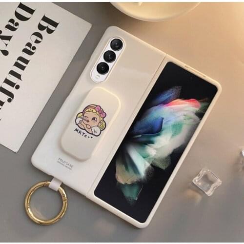 For Samsung Z Fold3 Case Galaxy Folding Protective Cover for ZFold 3 Bracket Ring Folding Screen SMF9260 for Z FOLD 3 Cute Cover