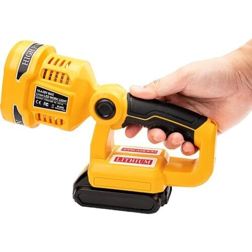 12W Flashlight for Dewalt 14.4V 18v 20V li-ion Battery 1120LM with USB Port Work Light for Outdoor Flashlight for Dewalt DCB200