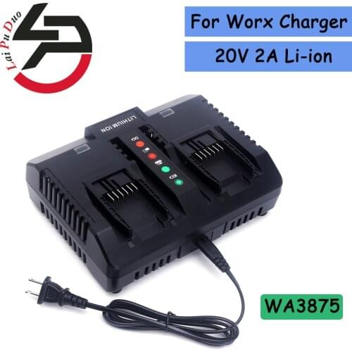 For Worx WA3875 20V 2.0A Lithium Battery Charger For Worx WA3520 WA3525 WA3578 WA3575 WA3742 Charger