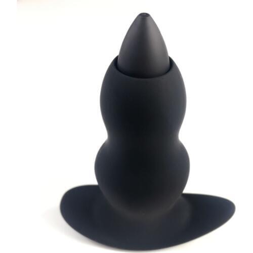 1PC Silicone Anal Expander With Vibration Enema Bidet Hole Enema Anal Cleaning Electric Big Anal Plug Expanding Anus Dilator