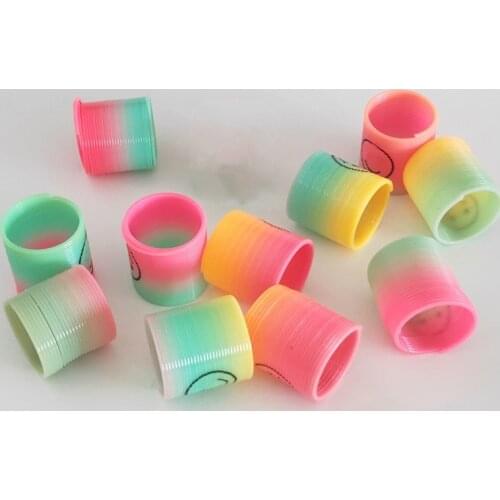 24 PCS/Lot Rainbow Spring Magic Plastic Rainbow Spring Colorful Children Funny Classic Toy Small toy for children